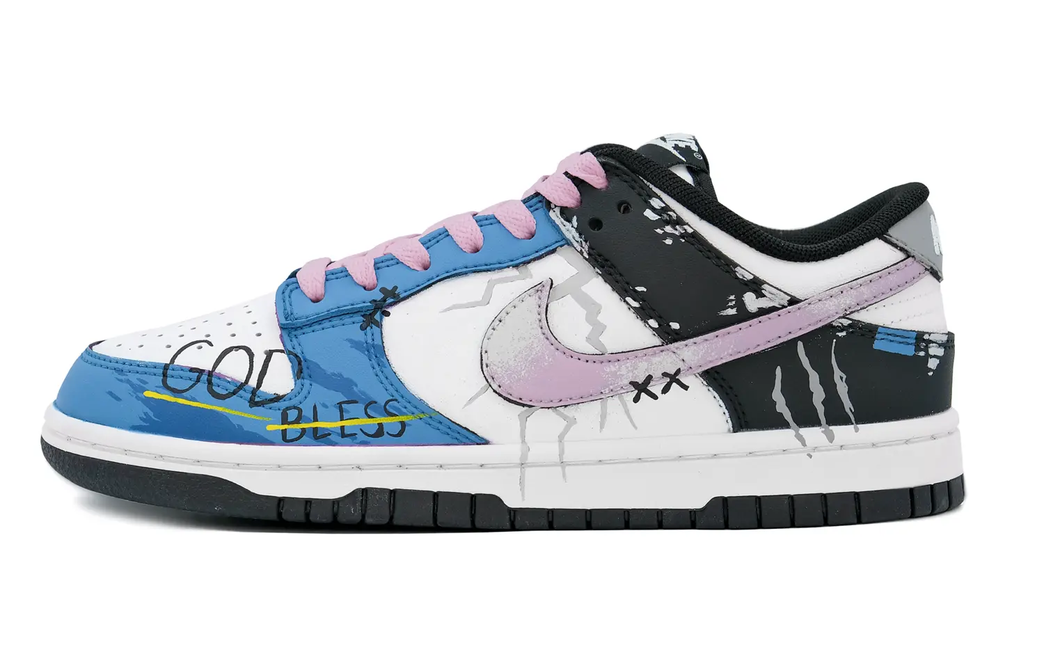 

Кроссовки Nike Dunk Skateboarding Shoes Men Low-top Blue, черный