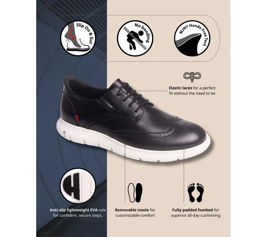 Мужские кожаные оксфорды Barnes Ave Hands-Free Slip On Technology с технологией свободного надевания Marc Joseph New York, черный napa leather — фото 2