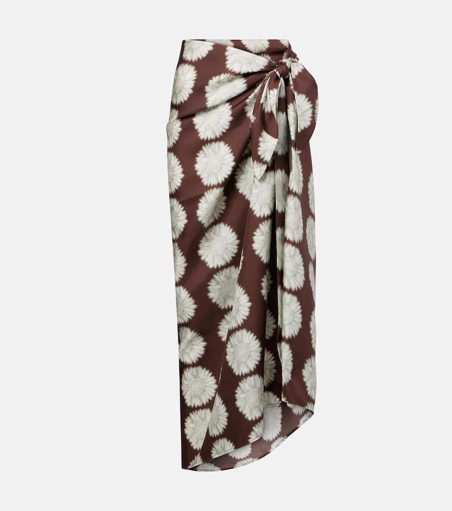 

Шелковый пляжный парео с принтом Asceno, Sunflower Mahogany