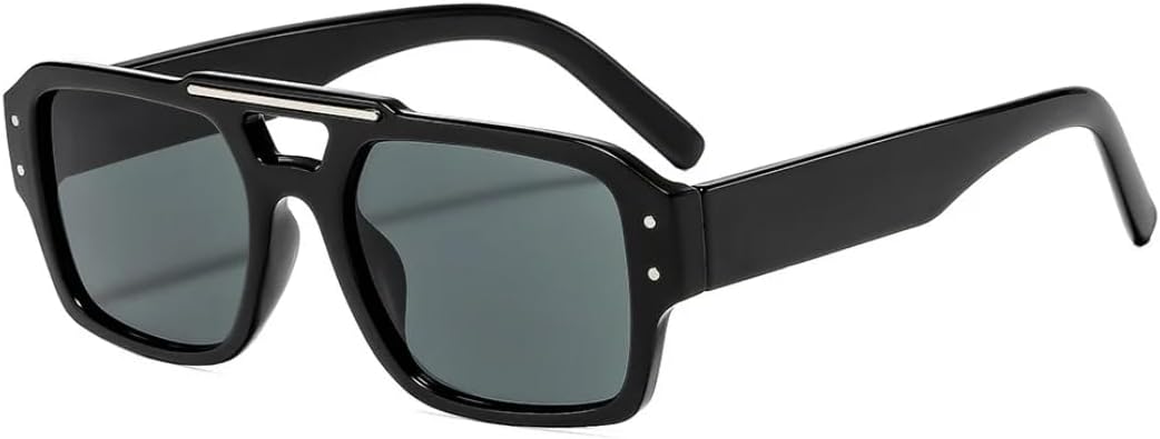 

Ретро женские солнцезащитные очки с персонализированной оправой и заклепками; мужские модные универсальные повседневные очки с защитой от УФ-излучения UV400 UATXTAU, Black