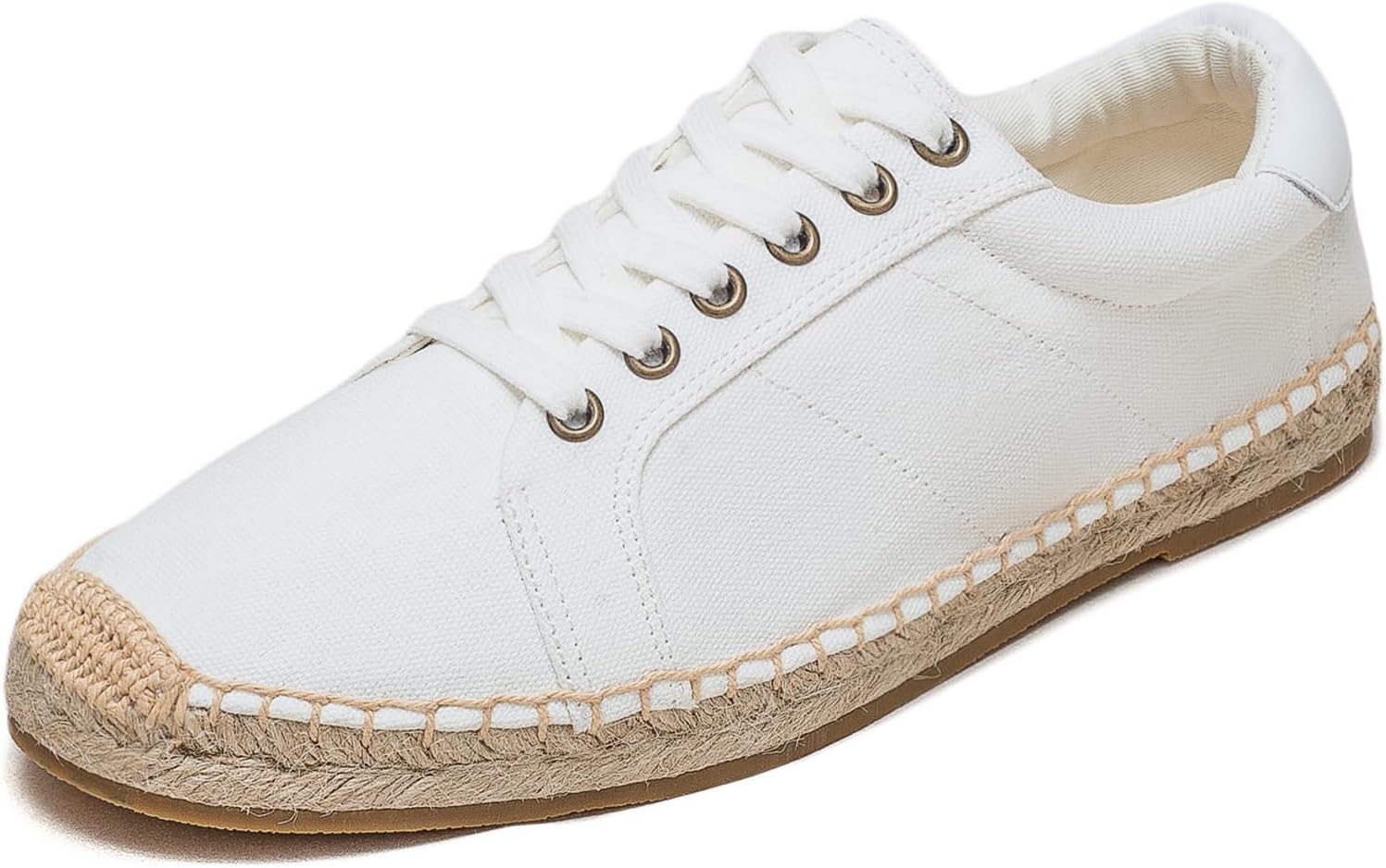 

Эспадрильи на шнуровке Eobzunu для мужчин, мужские кроссовки, повседневные удобные туфли из льна и веганского парусинового материала, мужские балетки для лета, весны, осени и любого случая, белый