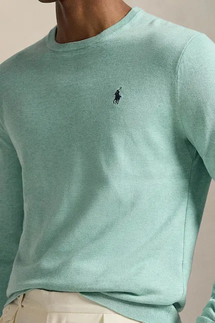 Свитер из тонкого трикотажа Polo Ralph Lauren, бирюзовый — фото 4