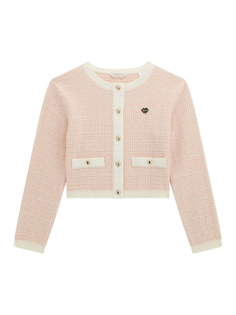

Вязаный кардиган GUESS Tweed, розовый