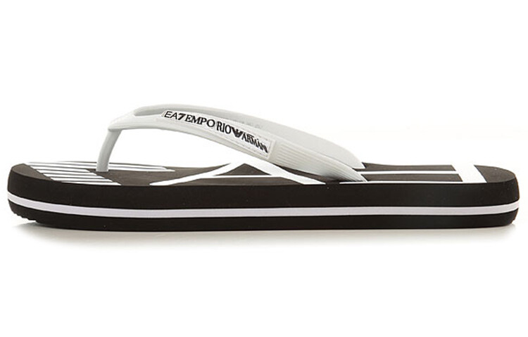 Шлепанцы Ea7 с логотипом на плоской подошве Emporio Armani