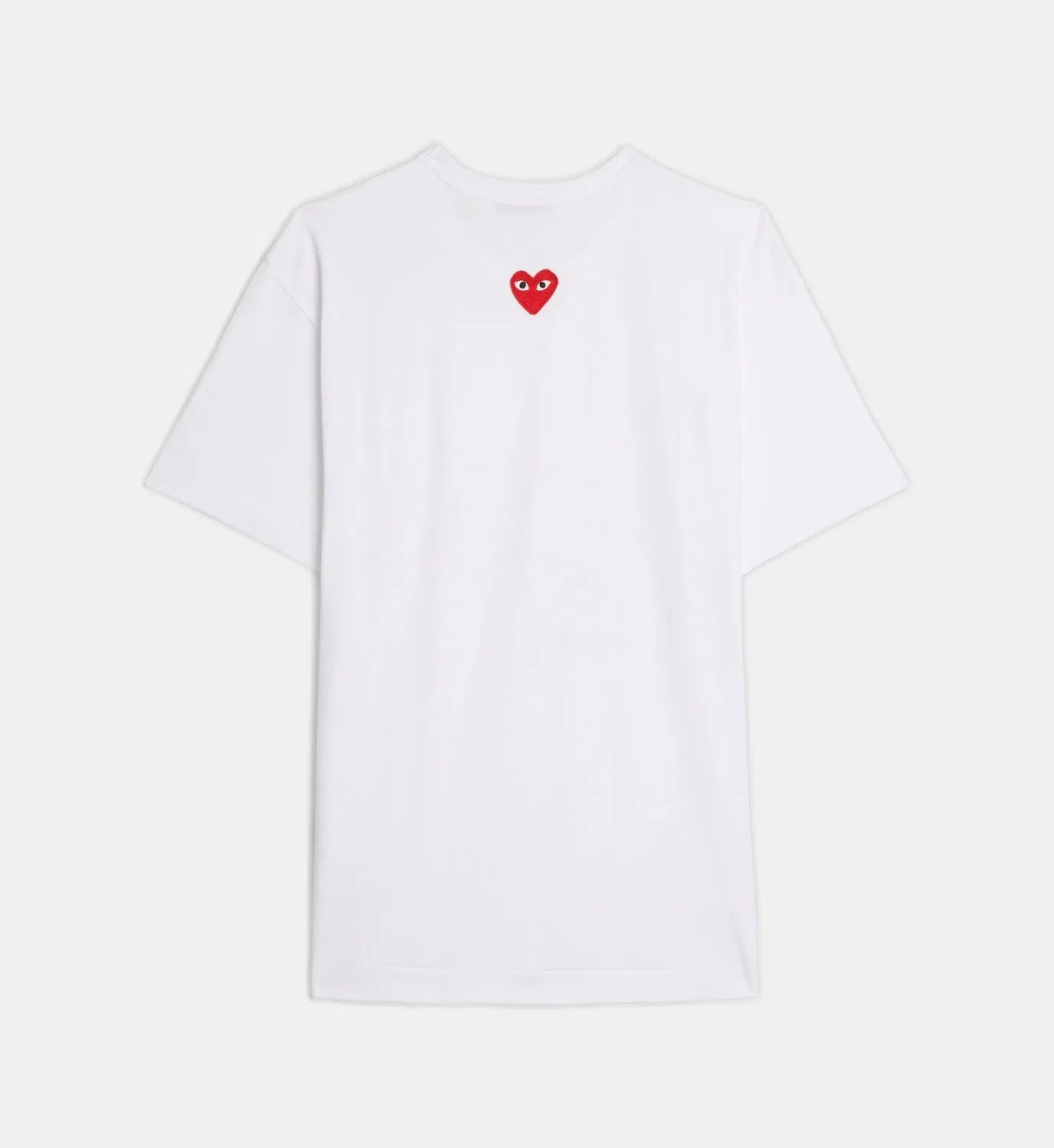 Прямая хлопковая футболка с сердцем на спине Comme Des Garçons Play, белый — фото 2