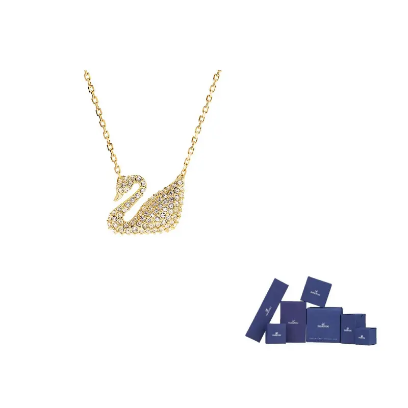 

Swarovski Женское золотое ожерелье с искусственными кристаллами