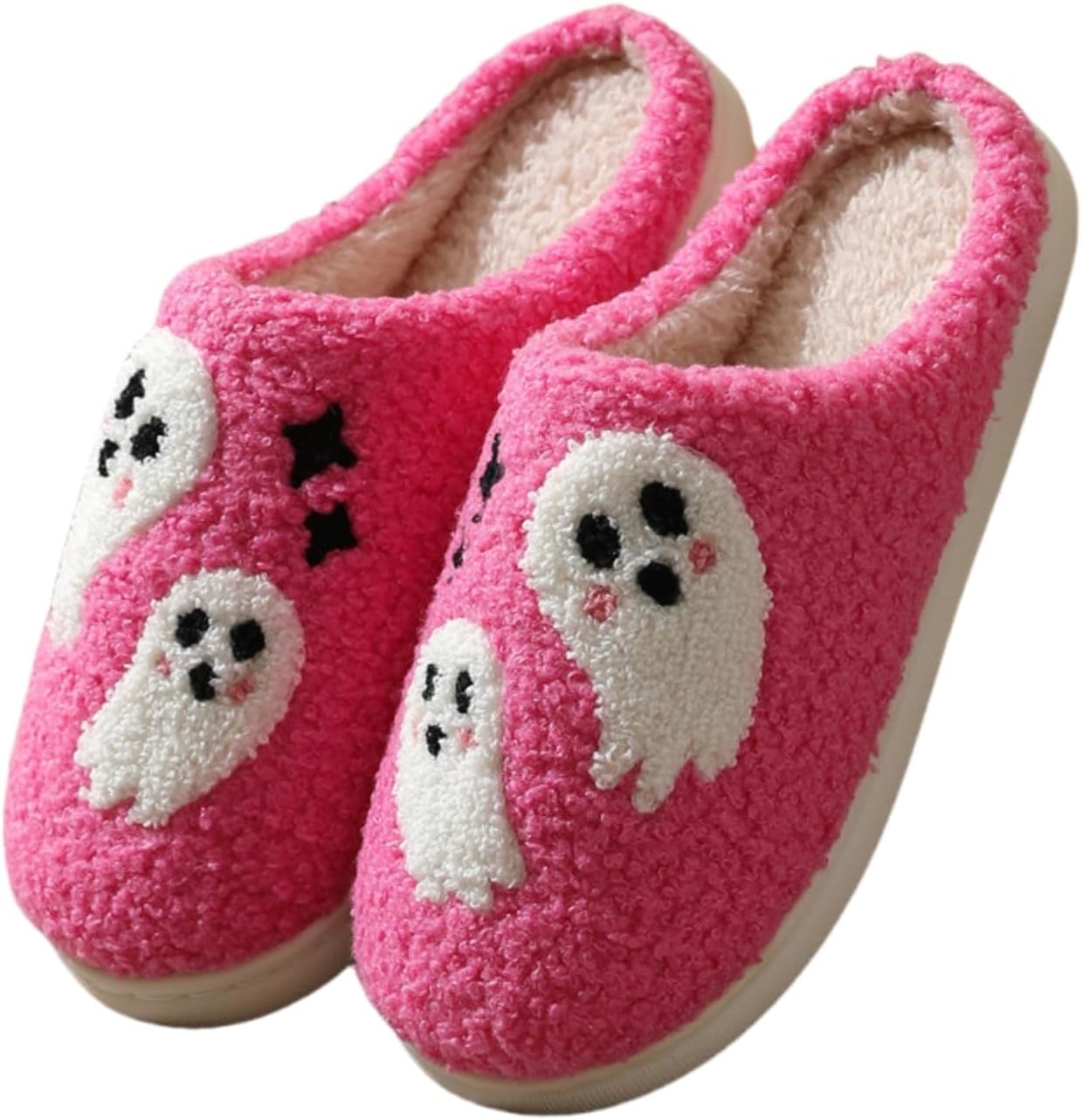 

Домашние тапочки ABKAZMMER для женщин и мужчин, эластичные, удобные, пушистые, мягкие, теплые для спальни с противоскользящей подошвой, зимние, с милым животным, для дома и улицы, ретро, с эффектом памяти, розовый