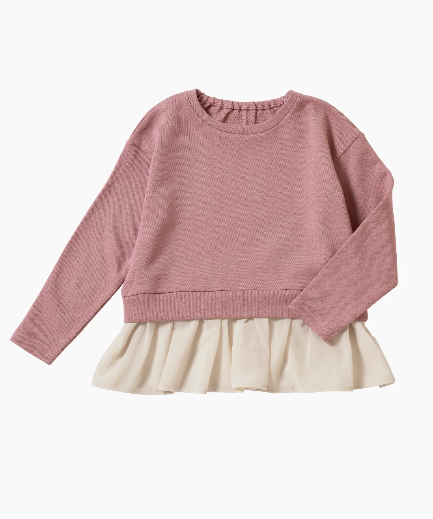 Свитшот рюшистый верх Ever Closet, Smoky Pink Beige — фото 3