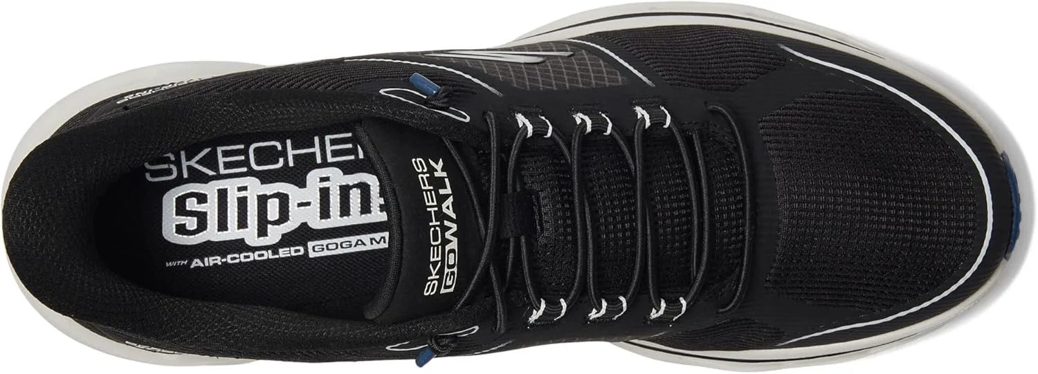 Мужские кроссовки Skechers Go Walk Glide Step 2.0 с легким надеванием от Zalor, черно-белый — фото 4