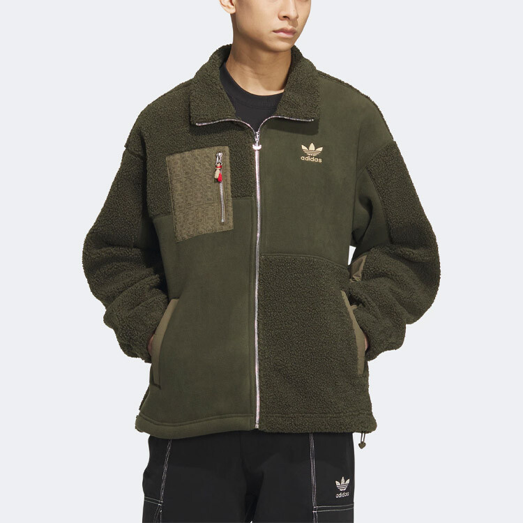 Бархатная куртка мужская Night Sky Cargo Green Adidas Originals, зеленый — фото 3