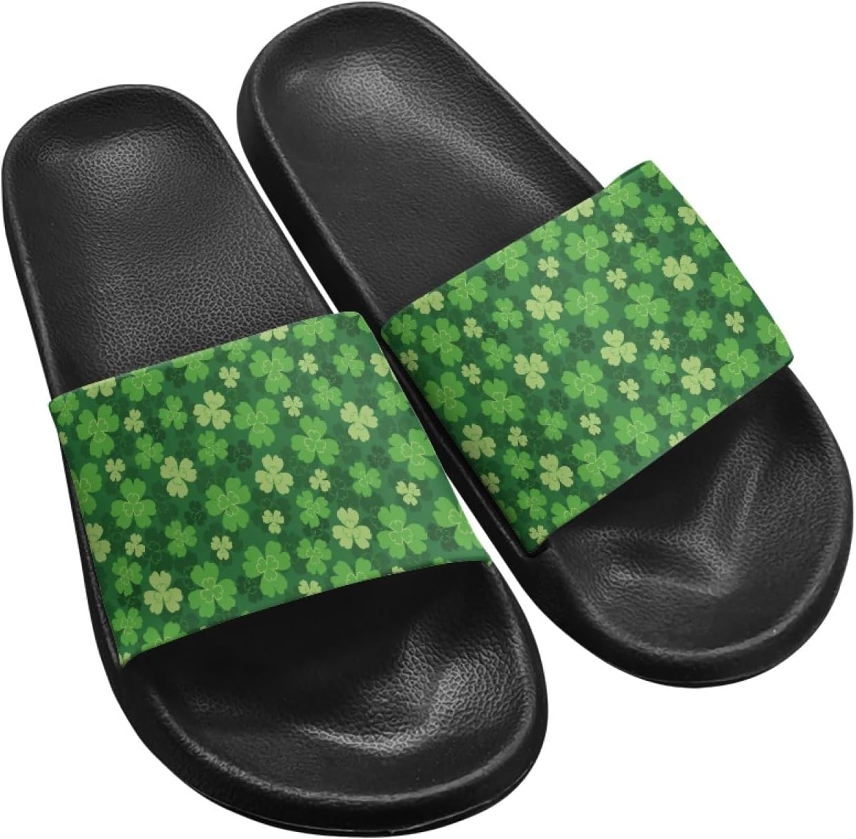 

Сандалии Micoklinlin для женщин и мужчин, милые резиновые шлепанцы-слипоны, модные тапочки для душа, йоги, бассейна и пляжа, водонепроницаемые, Green Leaf Pattern