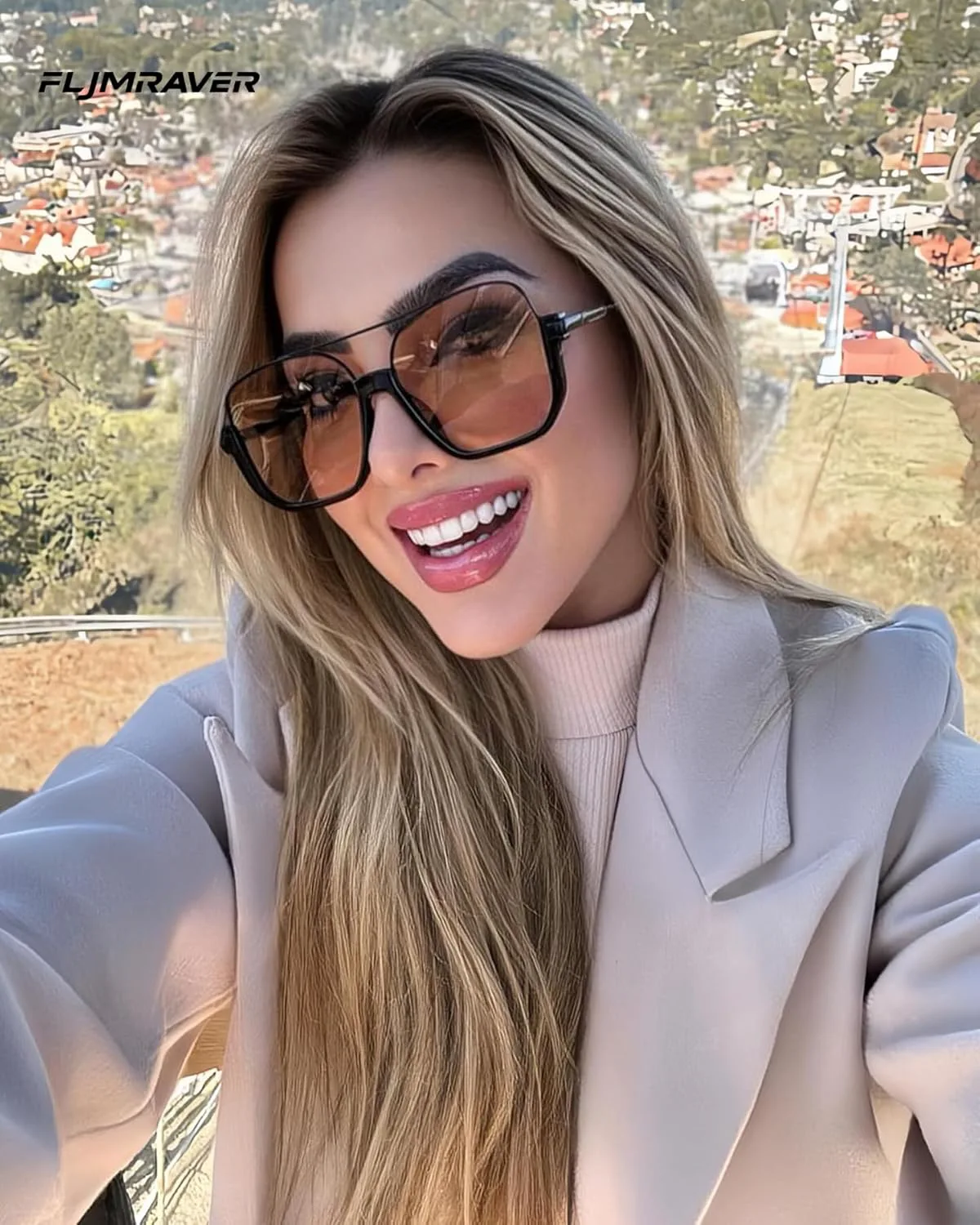 

Винтажные квадратные солнцезащитные очки-авиаторы большого размера для женщин и мужчин, полуободковые, в стиле 70-х. Стильные и модные FLJMRAVER, A3* Gold / Black