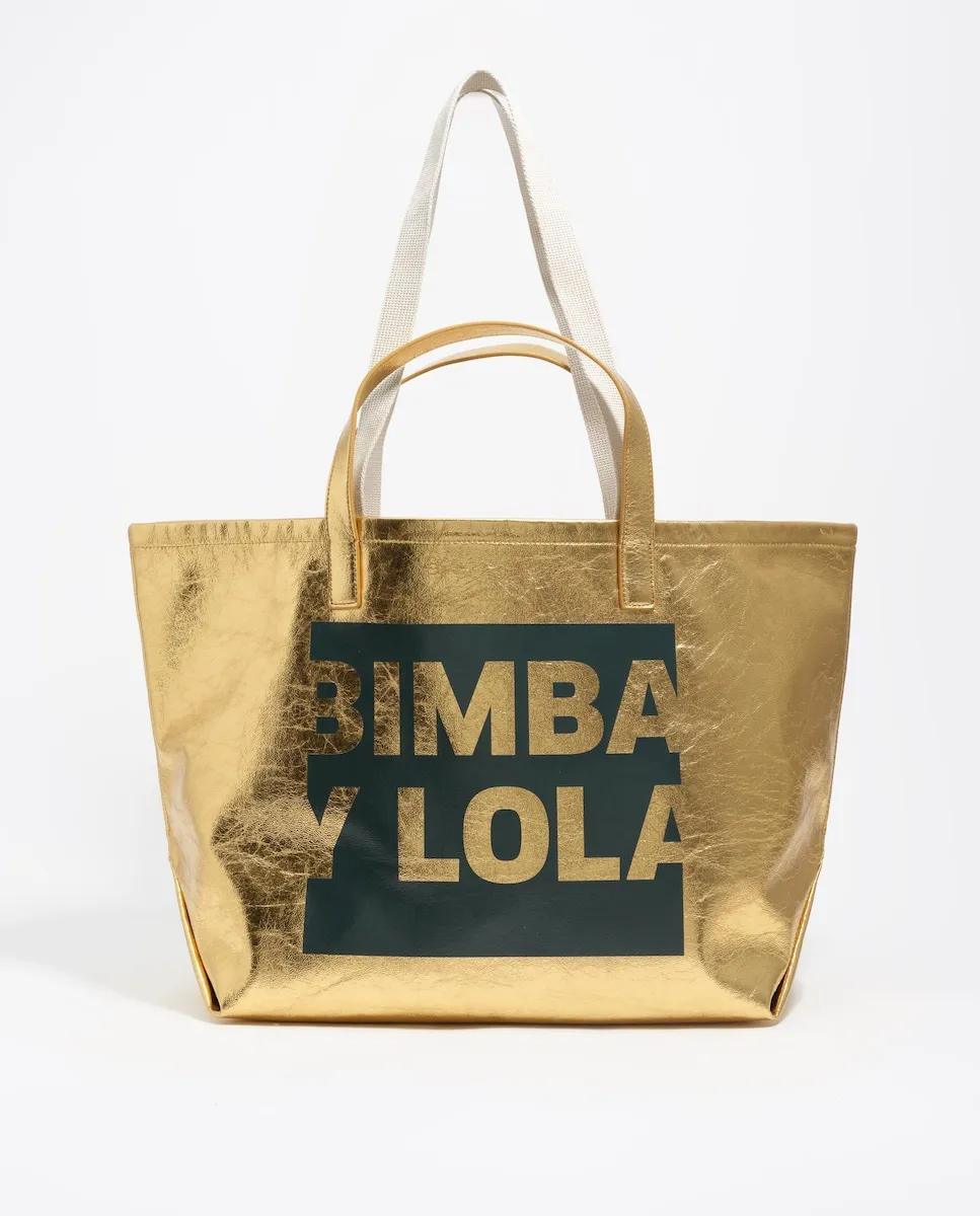 

Женская сумка через плечо из нейлона с логотипом Bimba y Lola, золотой