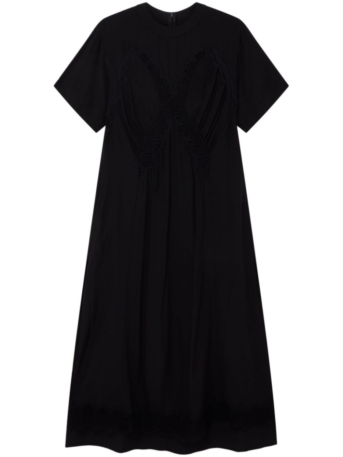 

Stella McCartney шелковое платье макси с кружевом, черный