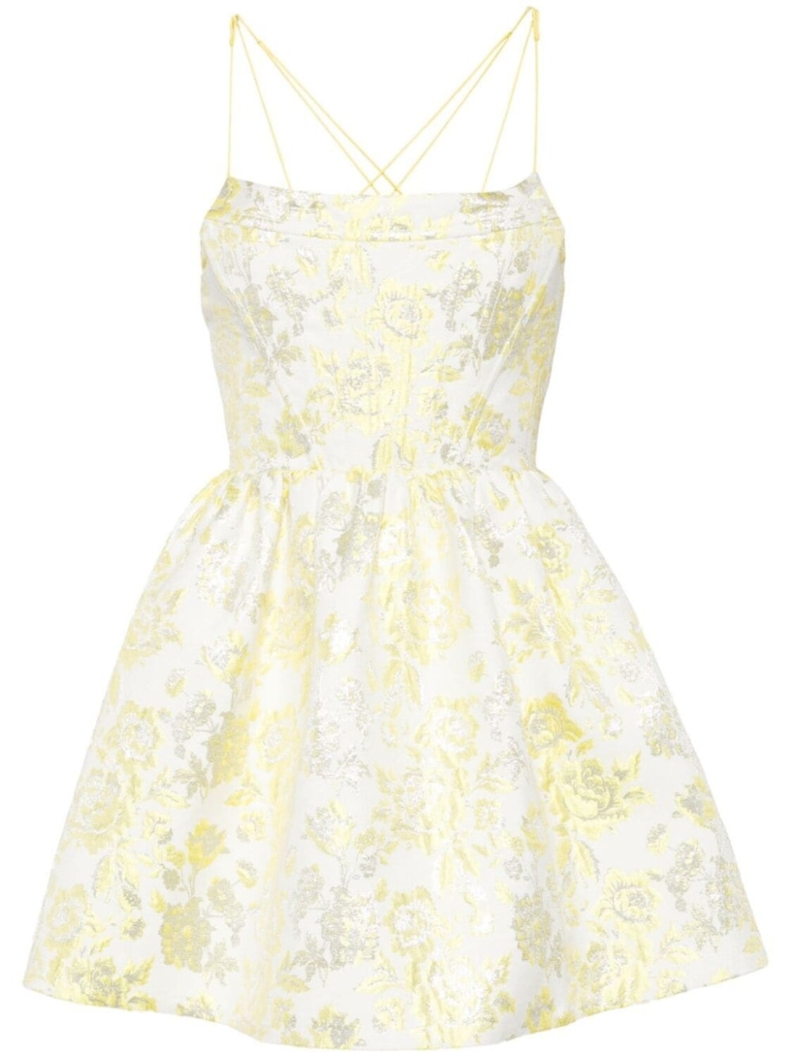 

Alice + olivia мини-платье из натуральной цветочной парчи, белый