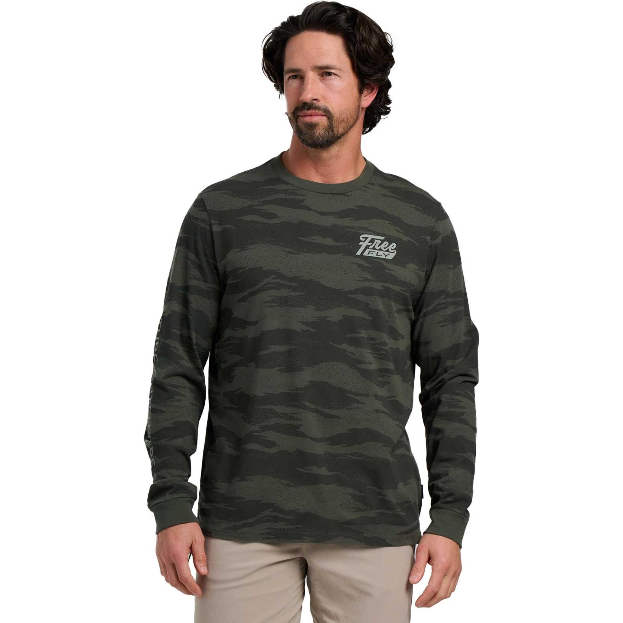 

Мужская рубашка с длинными рукавами Hydro Mist Camo Free Fly, Hydro Mist Camo Dark Forest