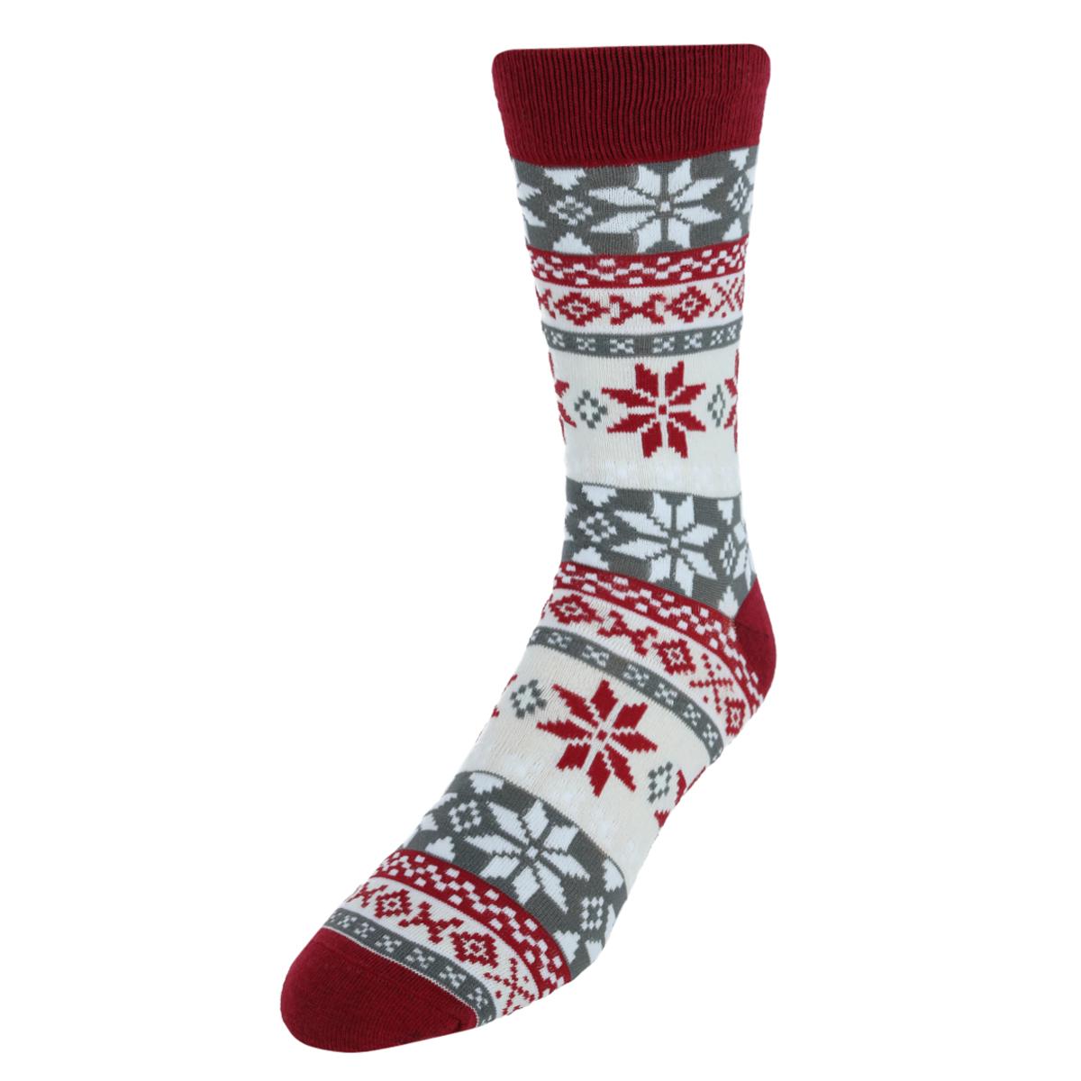 

Носки мужские Crew Snowflake Christmas Novelty (1 пара) CTM, цвет burgundy
