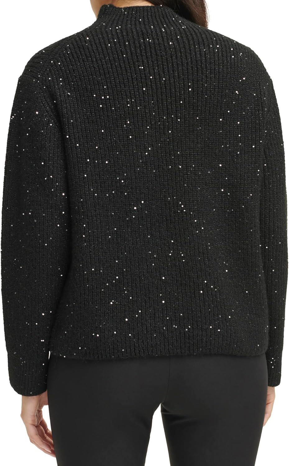 Женский свитер Calvin Klein с длинным рукавом и пайетками, Black — фото 4