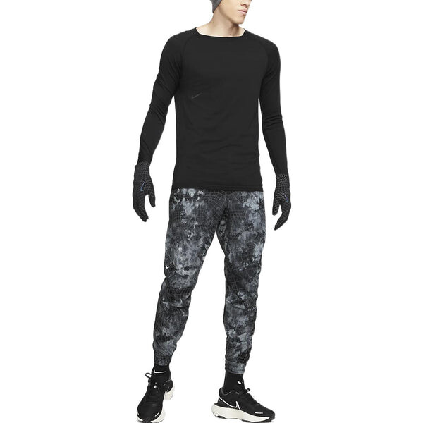 Брюки men's packable full print logo plaid casual bundle feet sports pants/trousers/joggers black Nike, мультиколор — фото 3