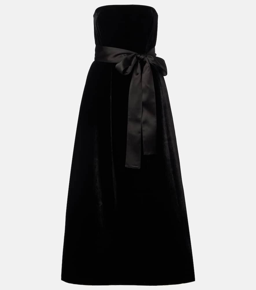 

Приталенное бархатное платье Elie Saab, Black