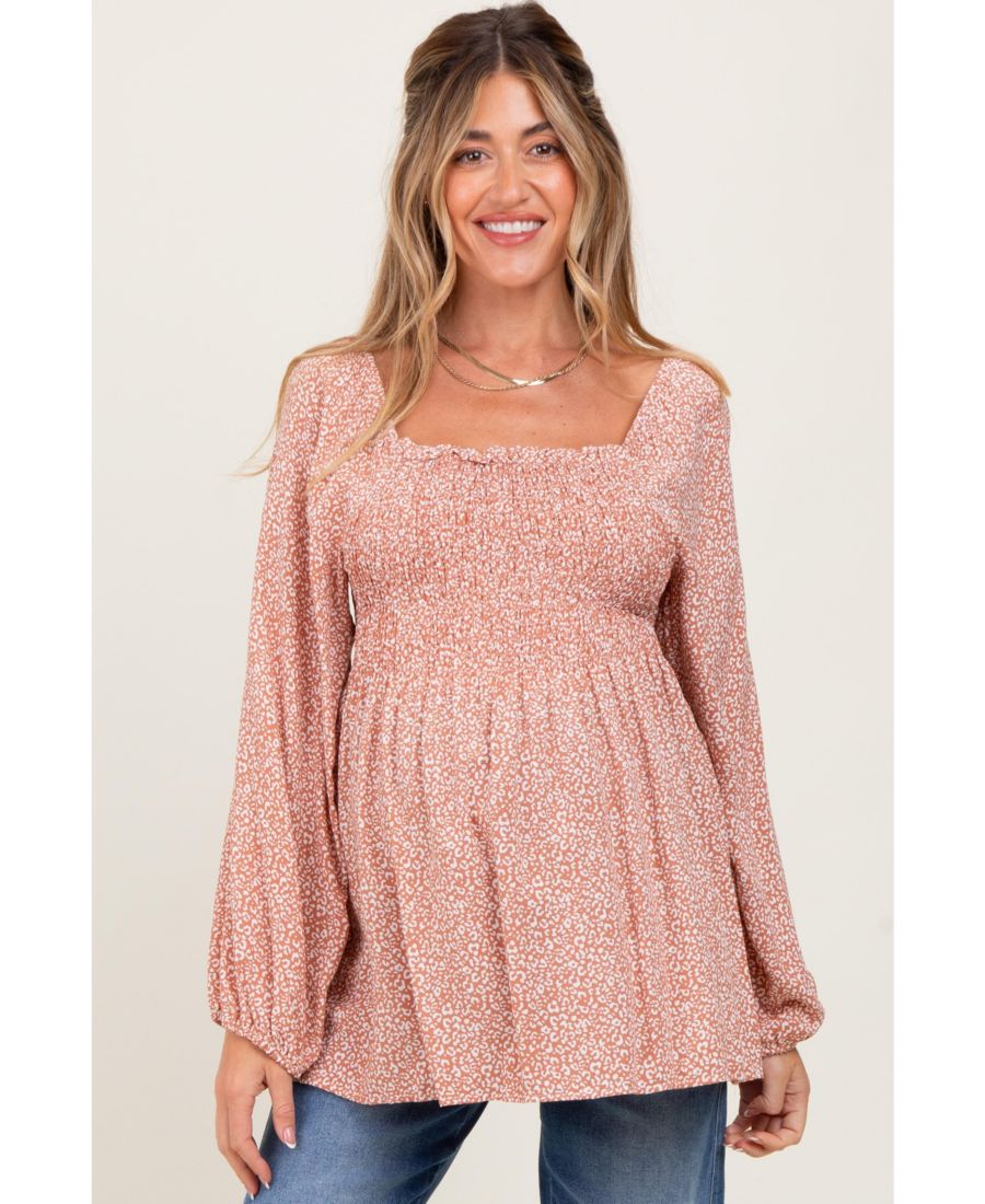 

Туника для беременных сиреневого цвета с принтом и сборками Pinkblush, Mauve