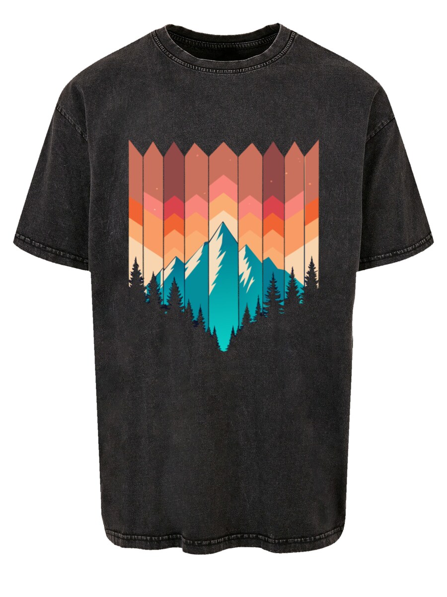 

Рубашка F4NT4STIC Berg Sonnenuntergang Geometrisch, черный