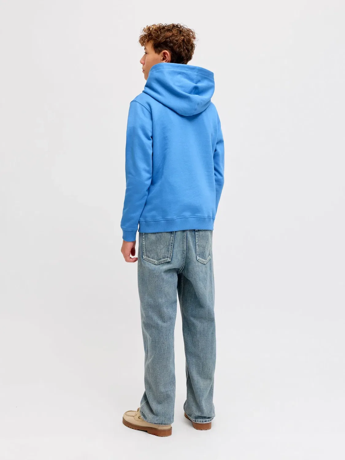Свитшот с капюшоном, хлопок, JACK & JONES Junior, marina — фото 4