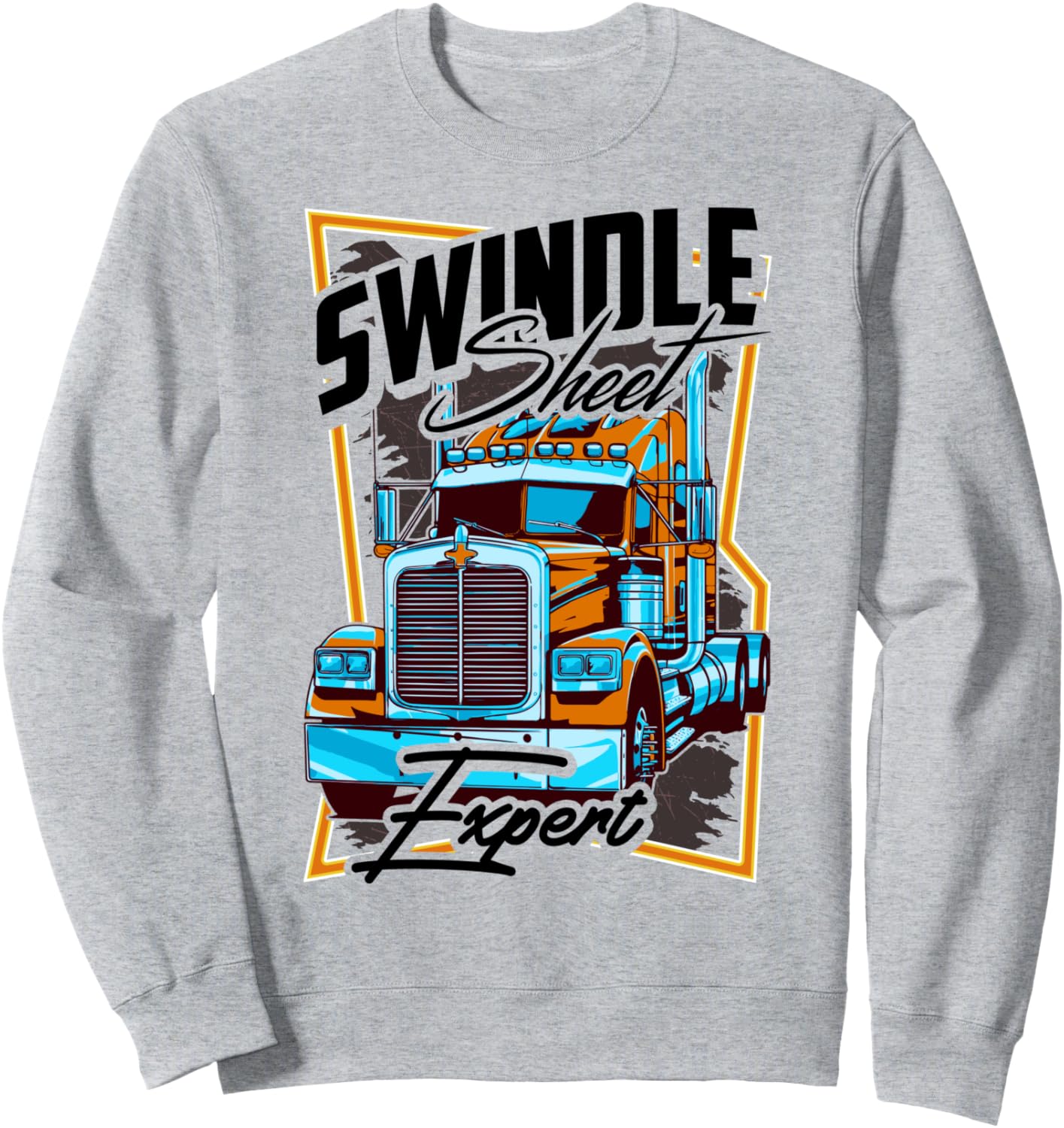 

Прикольная толстовка с надписью «Swindle Sheet Expert Trucking Trucker Funny Gag Sweatshirt» Four1Nine Truckers Official, серый