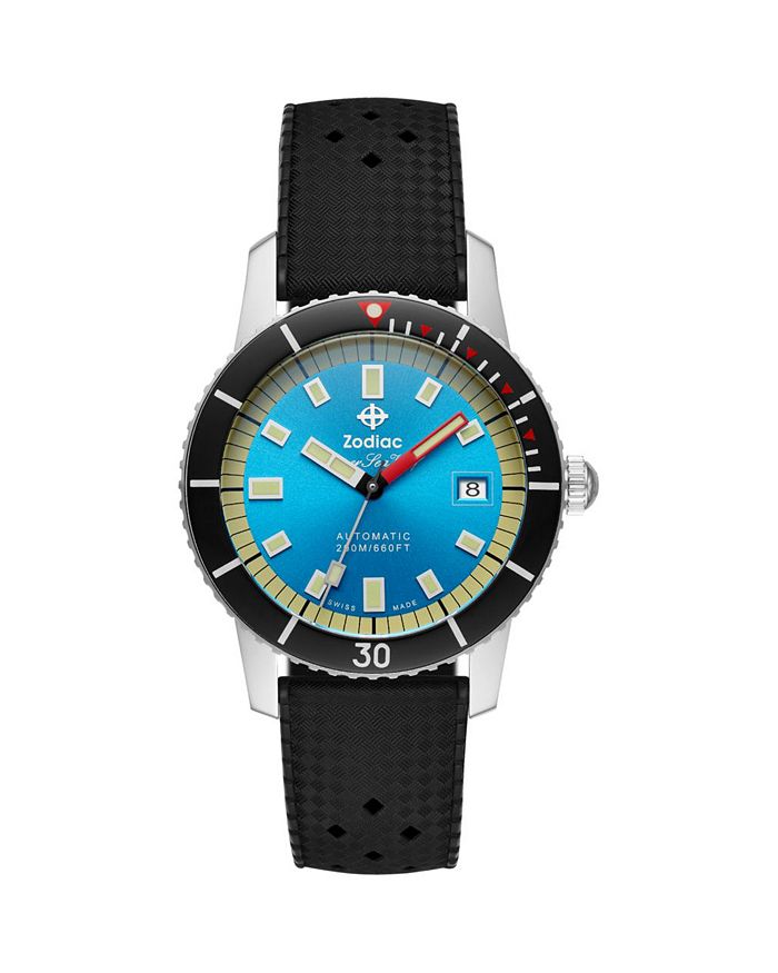 

Автоматические часы Compression Diver с резиновым ремешком, 40 мм Zodiac, синий