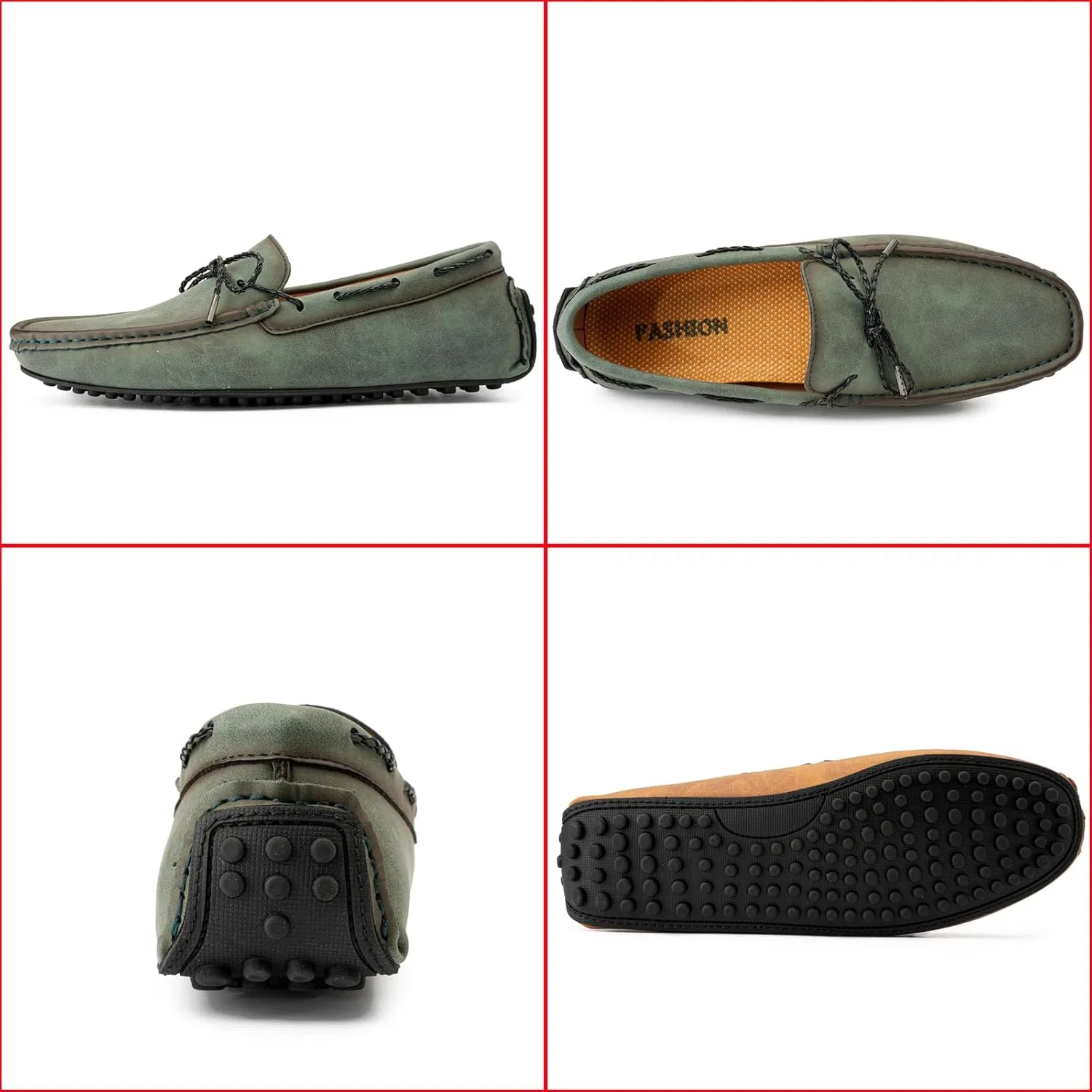 Мокасины мужские Zeberfi Moccasins Penny Loafers, зеленый — фото 3