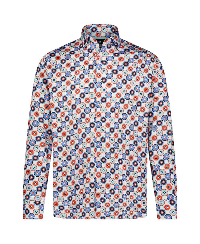 

Мужская рубашка с разноцветным круговым принтом Luchiano Visconti, мультиколор