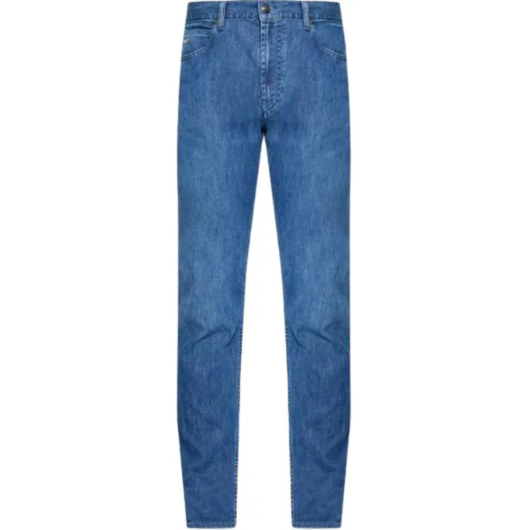 Джинсы зауженные с логотипом Logo Plaque EMPORIO ARMANI, Blue