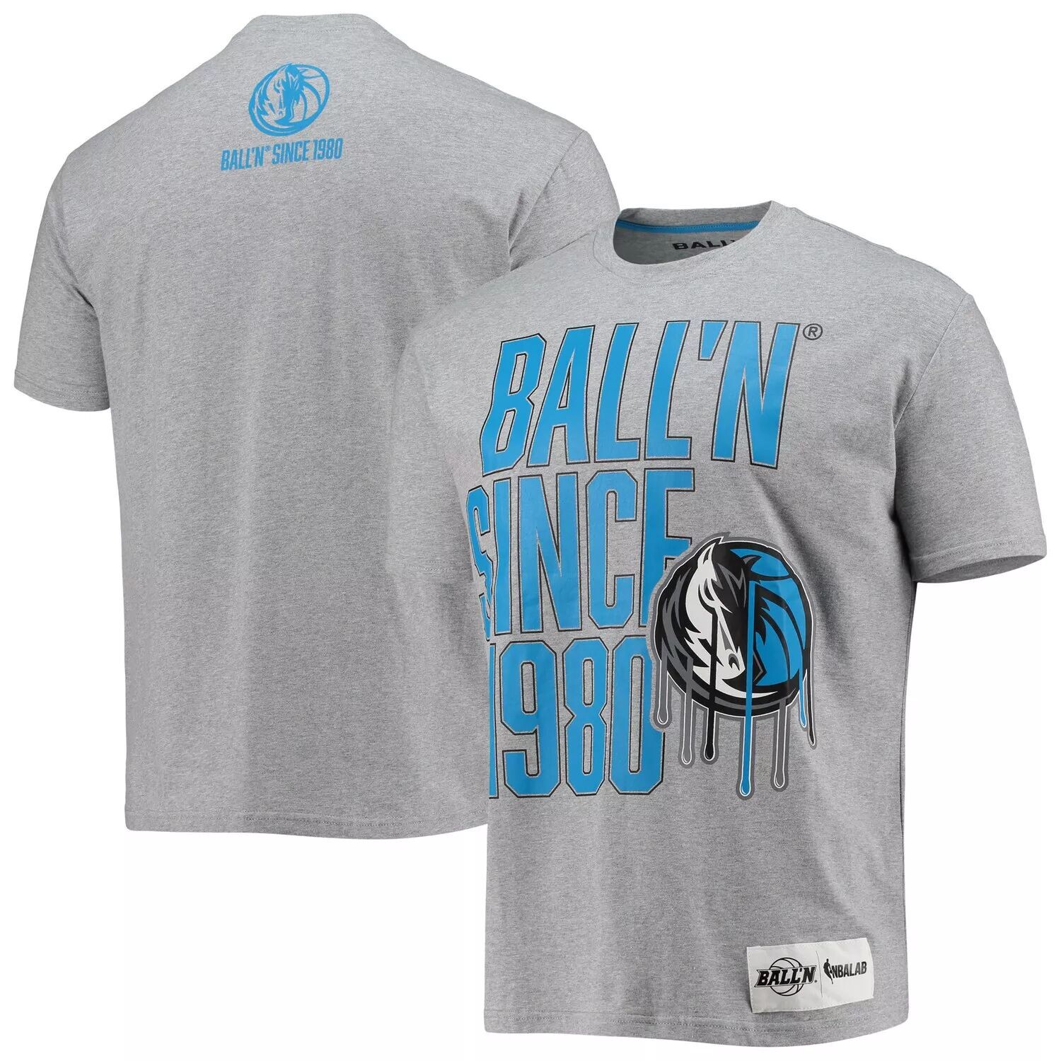 

Мужская серая футболка BALL'N Heathered Dallas Mavericks с 1980 года, Серый, Мужская серая футболка BALL'N Heathered Dallas Mavericks с 1980 года