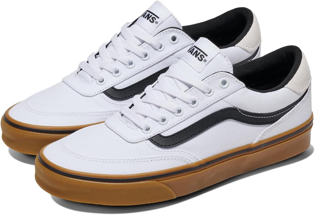 Vans Mens Brooklyn Ls Shoe | Кроссовки Low-top для повседневной носки, прогулок, работы и моды, Canvas Gum White/Black — фото 2