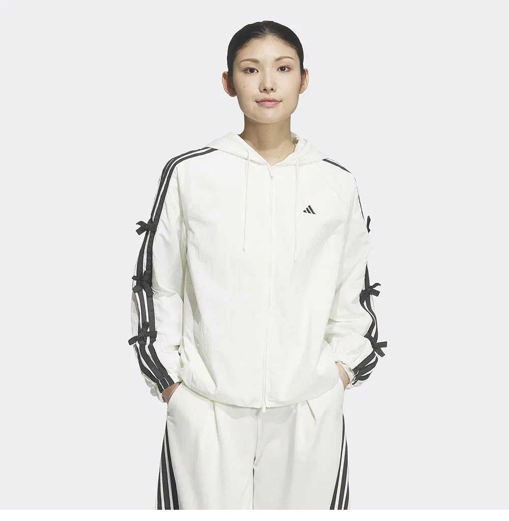 Женская длинная тканая куртка Dance белого цвета от Adidas — фото 4