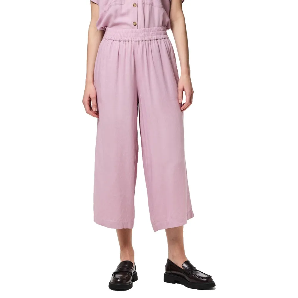 

Брюки с высокой талией Pieces Pia Culotte Wide Leg, розовый