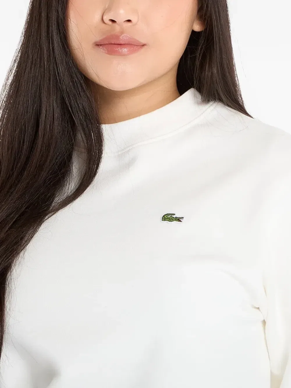 Хлопковая толстовка Lacoste, белый, классический крой — фото 4