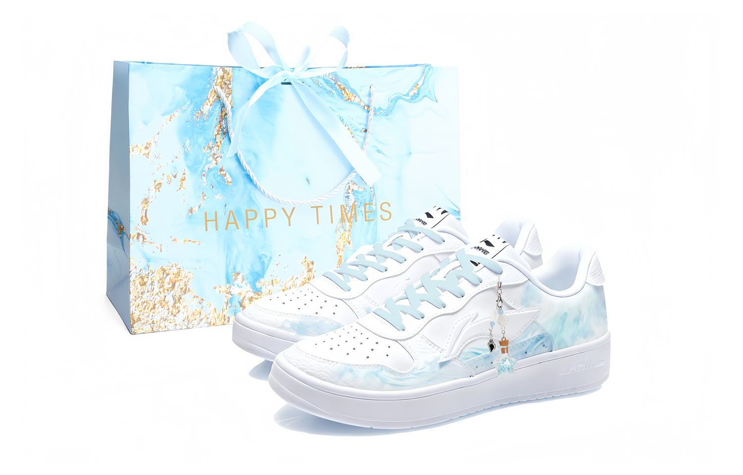 

Кроссовки для скейтбординга LiNing Pontoon Boats с амортизацией, износостойкостью и противоскользящим покрытием, низкие, унисекс, сине-белые