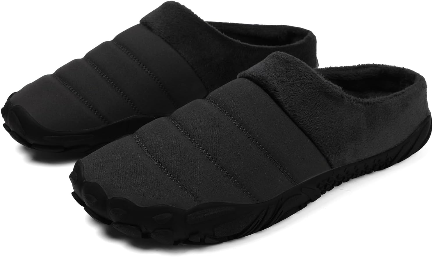 

Мужские тапочки без застежки, зимние теплые туфли с мягкой плюшевой подкладкой, противоскользящая резиновая подошва, домашние тапочки для мужчин Lediney, черный
