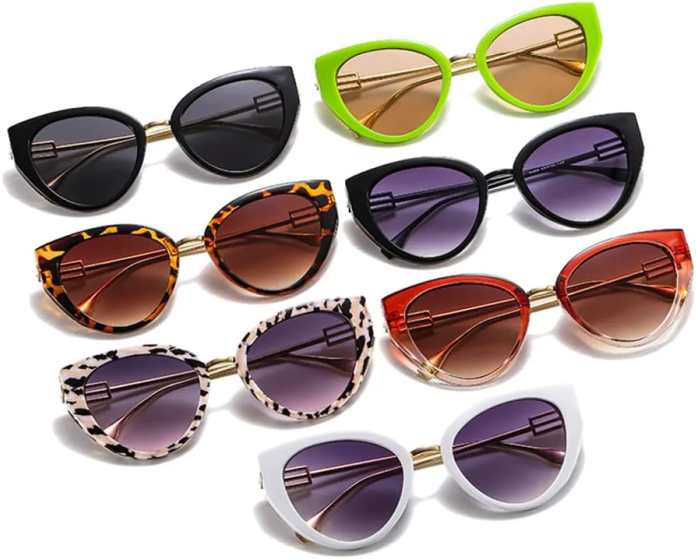 

Солнцезащитные очки «кошачий глаз» для женщин, ретро-градиентные, с защитой от УФ-излучения UV400, для мужчин, зеленые/шампань LANGSER, Pattern Gray Pink