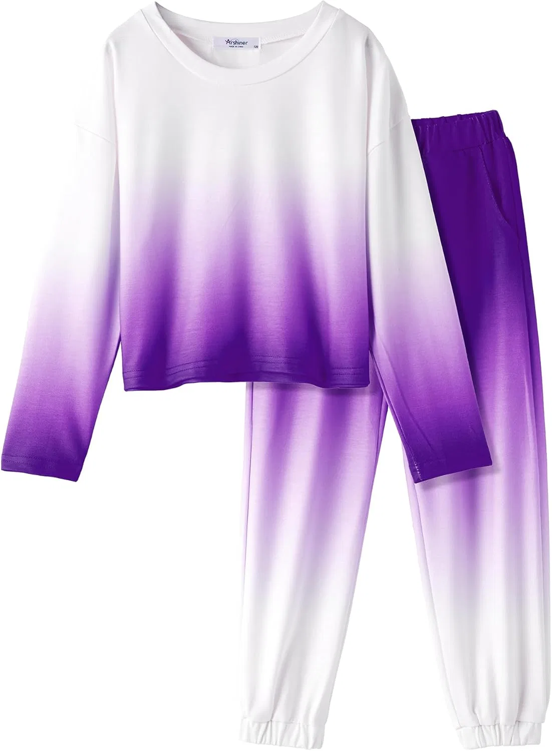 Детский спортивный костюм, тай-дай, Arshiner, 2 предмета, Purple Gradient