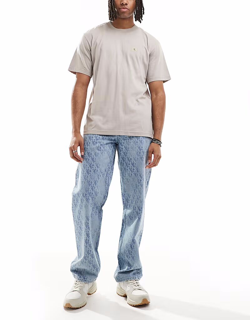 

Прямые джинсы Calvin Klein Jeans 90-х годов с монограммой светлого оттенка