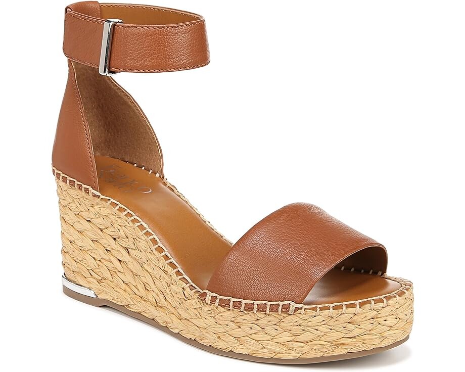 Туфли Franco Sarto Clemens Raffia Espadrille Wedge Heel Sandals, коричневый