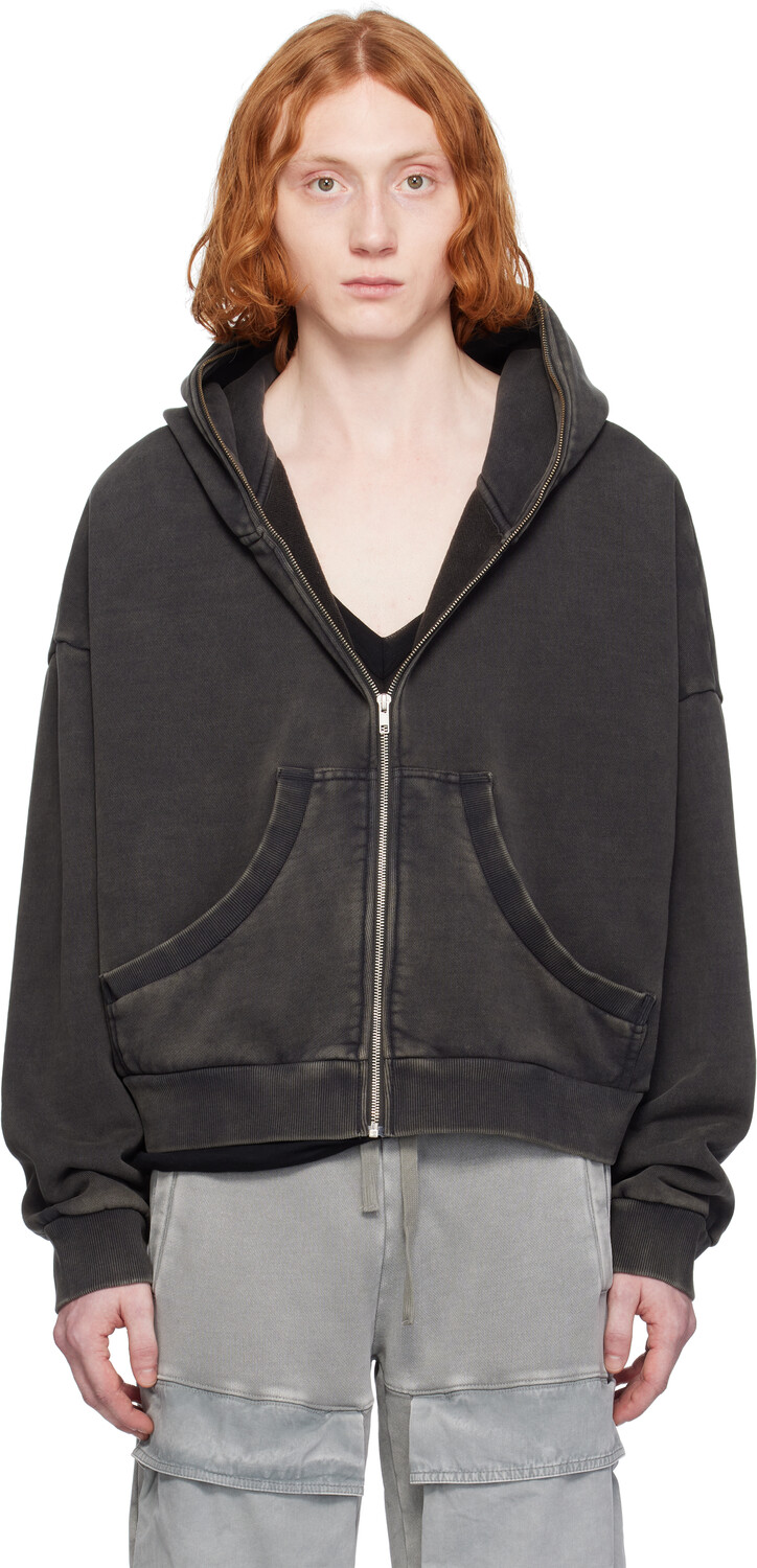 

Черная толстовка с капюшоном Eternal Zip Entire Studios, Washed black