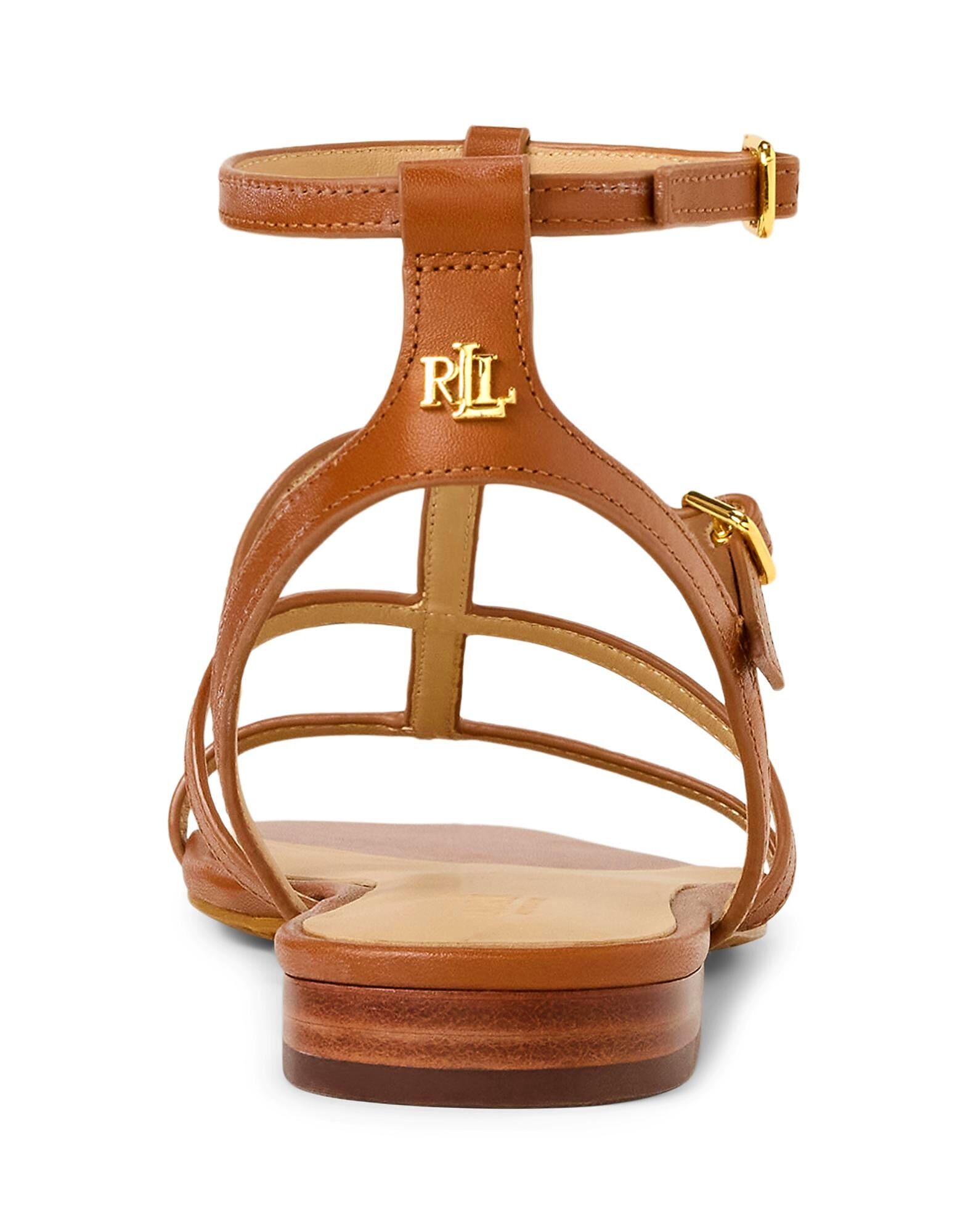 Сандалии Everley Calfskin Gladiator Sandal Ralph Lauren, коричневый — фото 3