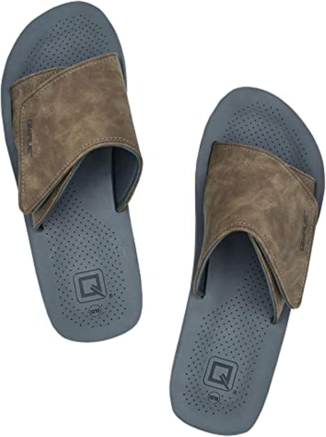 

Мужские слайды Qwave - комфортные, водонепроницаемые - 3 варианта цвета - мужские сандалии - мужские шлепанцы для душа, коричневый