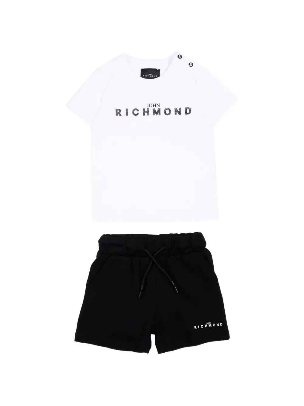 Хлопковый спортивный костюм с логотипом John Richmond Junior, белый