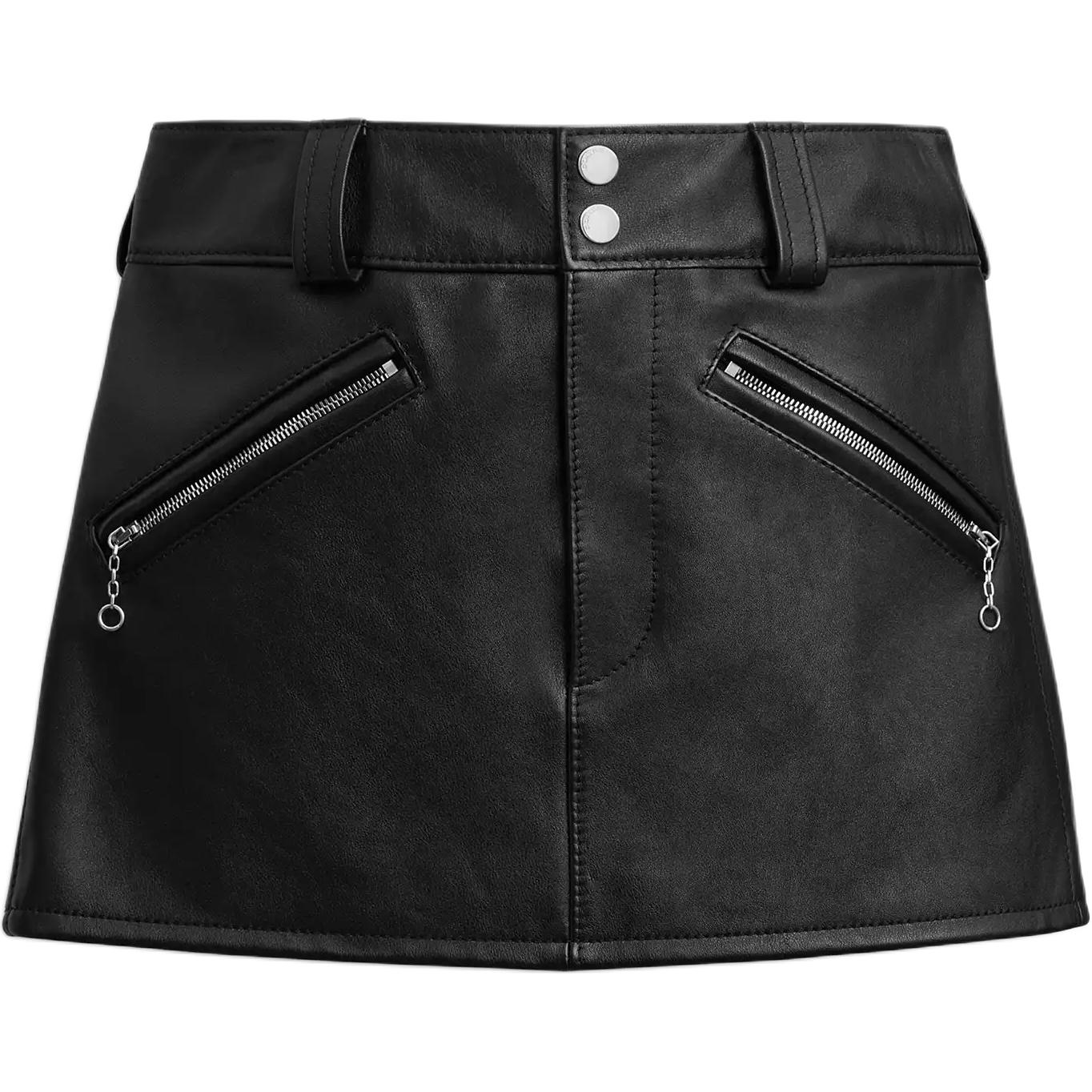 

COACH Кожаная короткая юбка SS25 для женщин Black