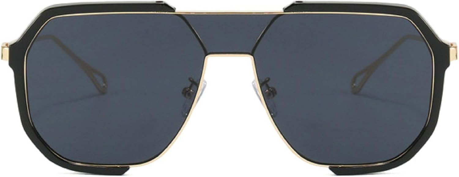 

Ретро-солнцезащитные очки-пилот с двойной перемычкой для женщин, модные металлические очки, трендовые полые коричнево-желтые солнцезащитные очки для мужчин mincl, Black