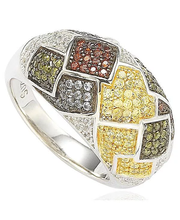 

Кольцо Suzy Levian из стерлингового серебра с экзотическими вставками из кубического циркония Suzy Levian New York, silver